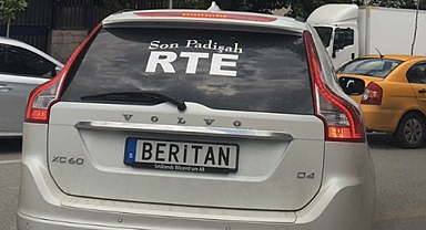 'Son padişah RTE' yazılı araç mecliste!
